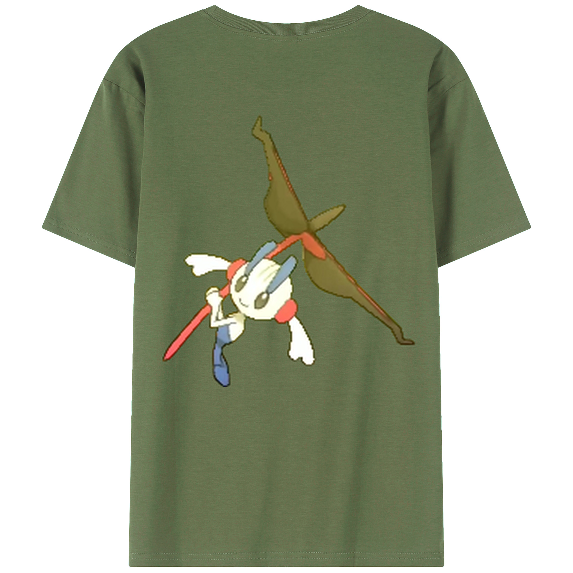 （画像用） ポケットモンスター Pokémon 綿100％ メンズ半袖Tシャツ（バックプリント） 通気性